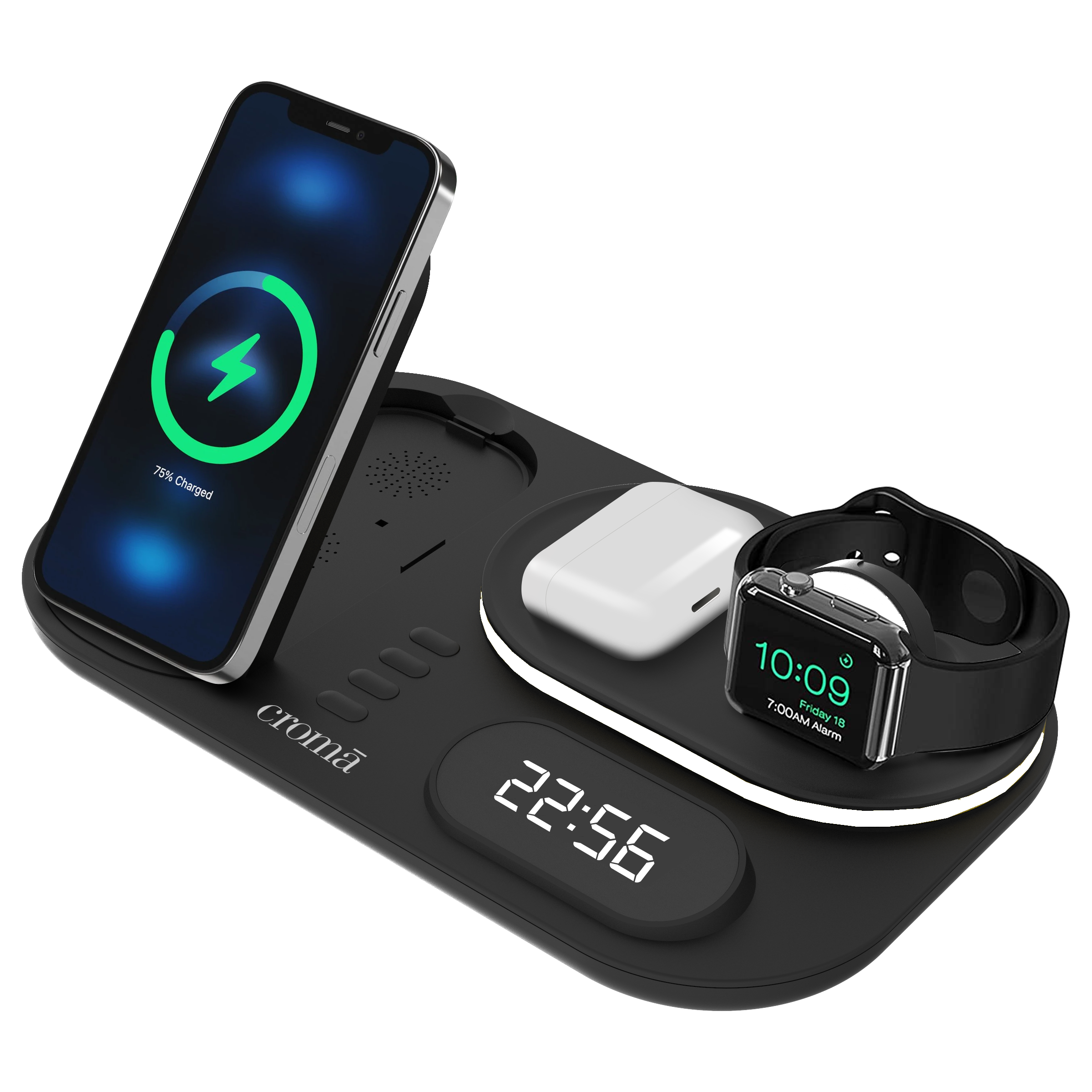 Buy Croma 4 in 1 15 Watts Wireless Charging Pad Qi Compatible 